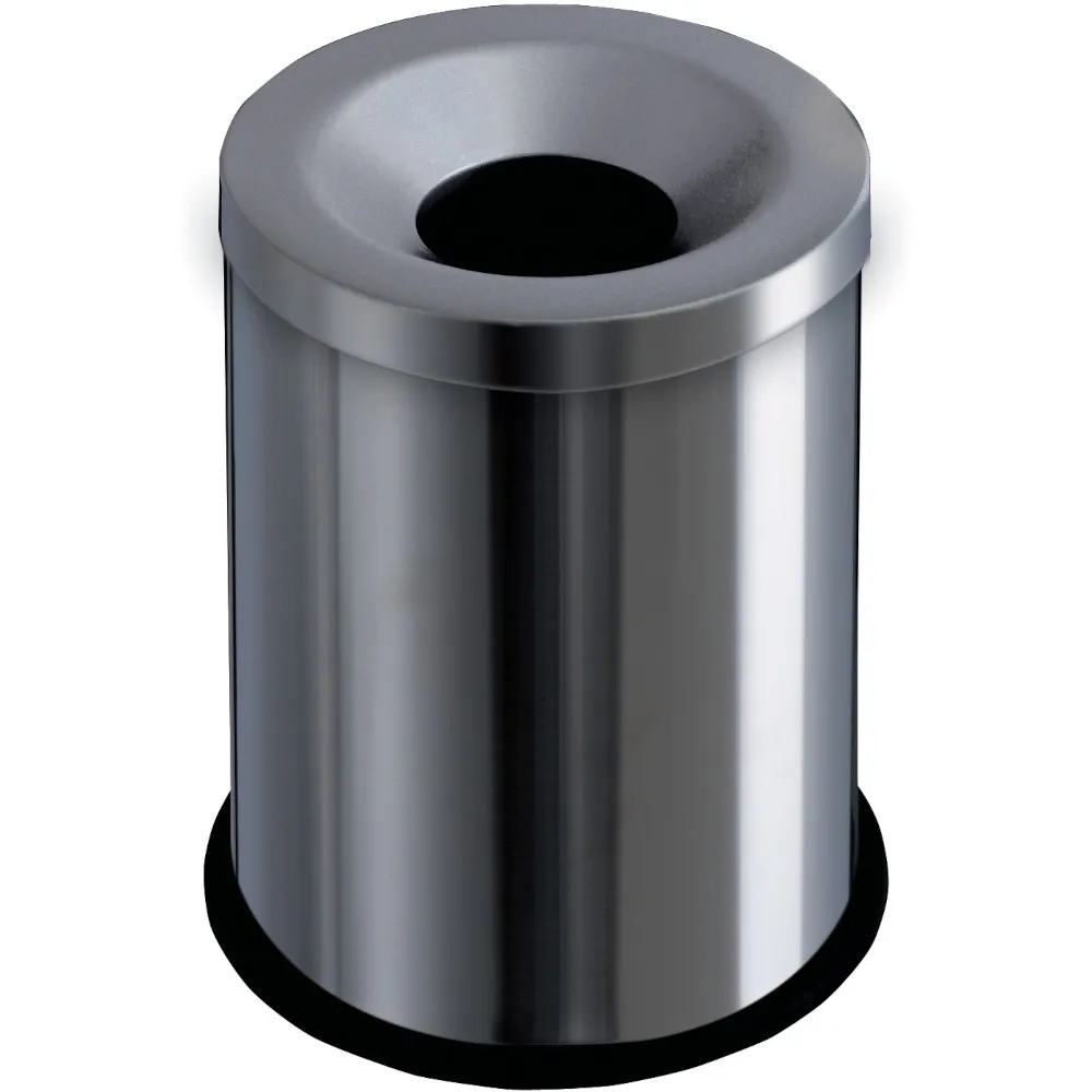 Corbeille anti-feu 15 litres inox brossé