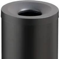 Corbeille anti-feu noire 30L sécurité bureau certifiée CNPP