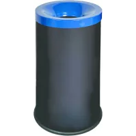 Corbeille anti-feu noire-bleue 50L pour tri sélectif