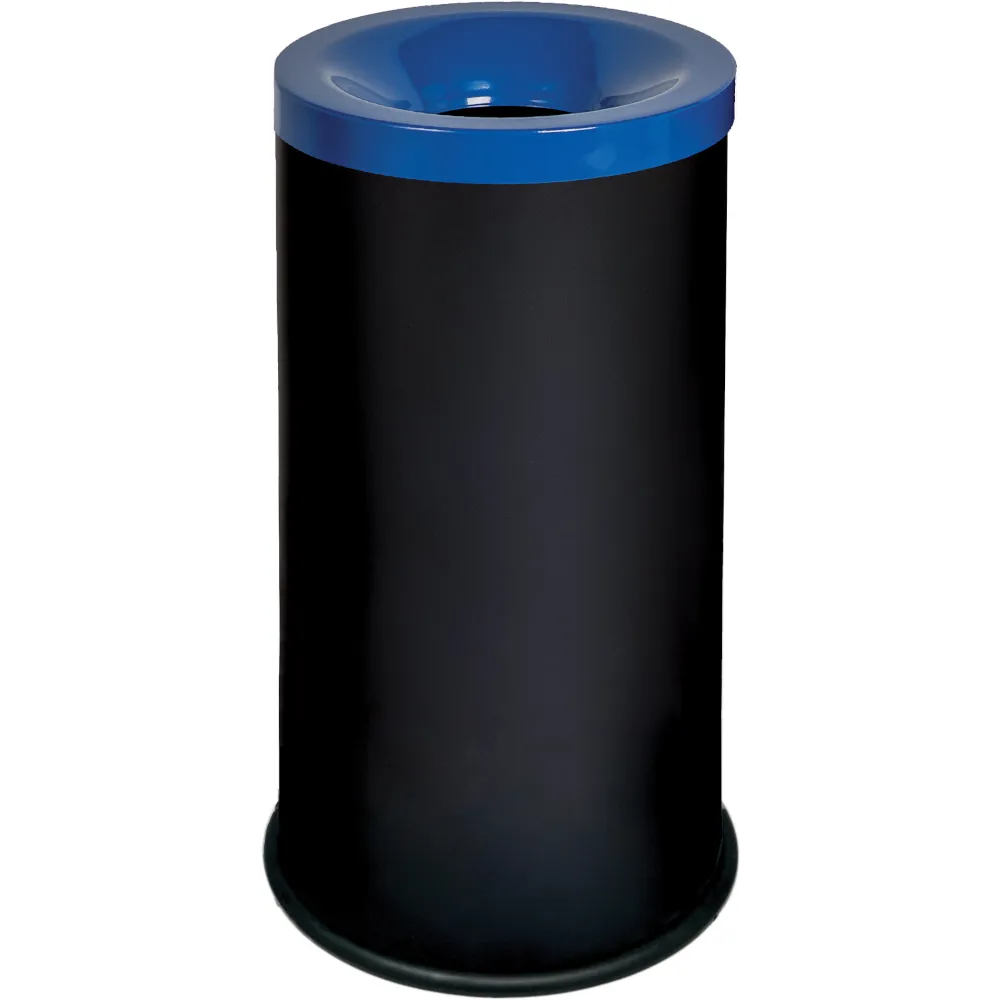 Corbeille tri-sélective 90L noir-bleu anti-feu élégante