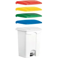 Poubelle plastique à pédale blanc 70L fonctionnel et spacieux