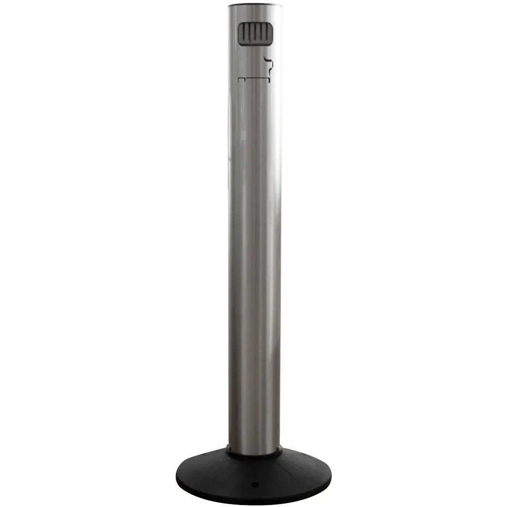 Cendrier colonne aluminium ouverture frontale