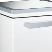 Conteneur caréné à pédale 70 litres acier peint blanc