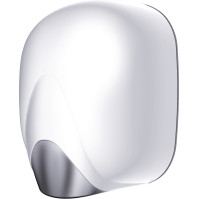 Sèche-mains à résistance chauffante aluminium blanc