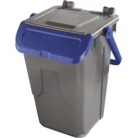 Poubelle bleue 35L avec couvercle basculant et anse