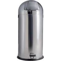 Poubelle dôme à pédale inox brillant 52 litres