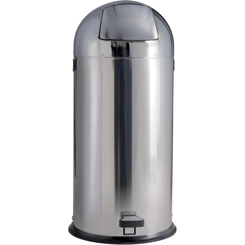 Poubelle dôme à pédale inox brillant 52 litres