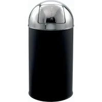 Poubelle dôme acier noir tête inox 40 litres