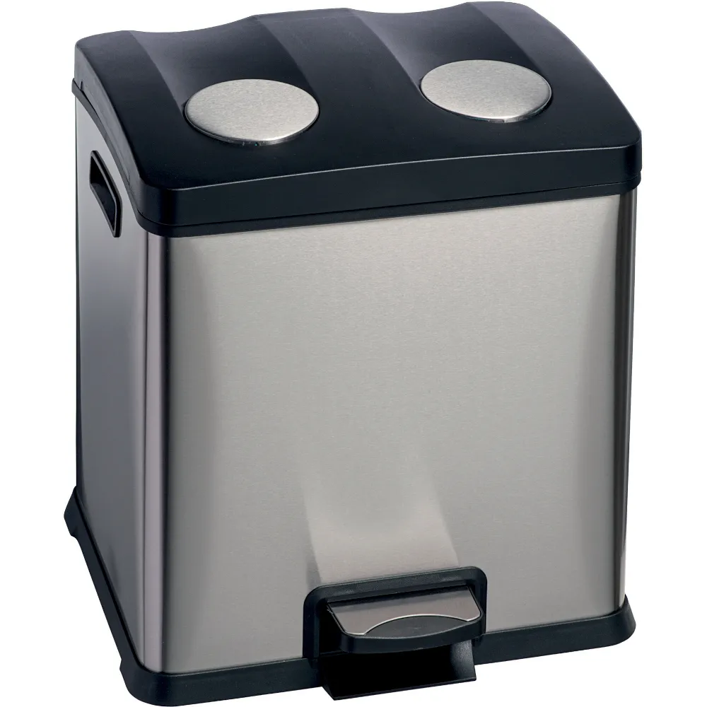 Poubelle à pédale tri-sélectif 2x12 litres