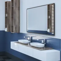 Miroir rectangulaire LED piano