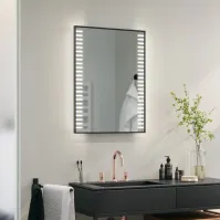 Miroir avec des petites lignes LED type touche de piano