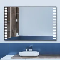 Miroir salle de bain rectangulaire touche de piano