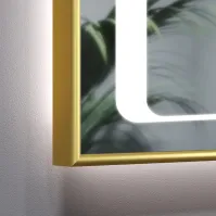 Miroir cadre aluminium LED noir