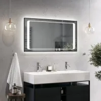 Miroir cadre aluminium LED grandes dimensions