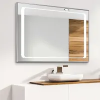 Miroir cadre aluminium LED double dimensions