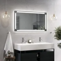 Miroir LED rectangulaire pour salles des bains modernes