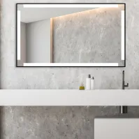 Sur mesure miroir LED rectangulaire pour salles des bains moderne