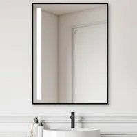 miroir LED rectangulaire 1 bande verticale