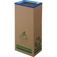 Poubelle carton 42L couvercle bleu écologique