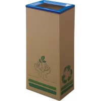 Poubelle carton 42L couvercle bleu écologique