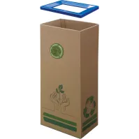Poubelle carton 42L écologique couvercle bleu