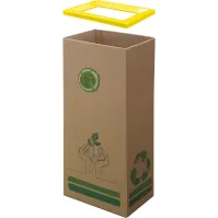 Poubelle carton 42L jaune écologique pratique
