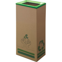 Poubelle carton 60L couvercle vert écologique