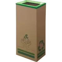 Poubelle carton 60L couvercle vert écologique