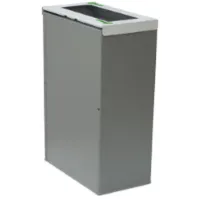 Corbeille Nice 45 litres couvercle ouvert et support de sac