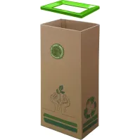 Cadre métallique vert poubelle carton 42L écologique