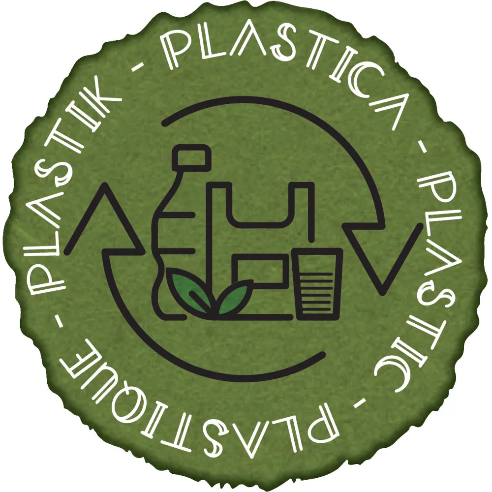 Autocollant plastique multilingue pour tri écologique