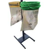 Support sac-poubelle double flux