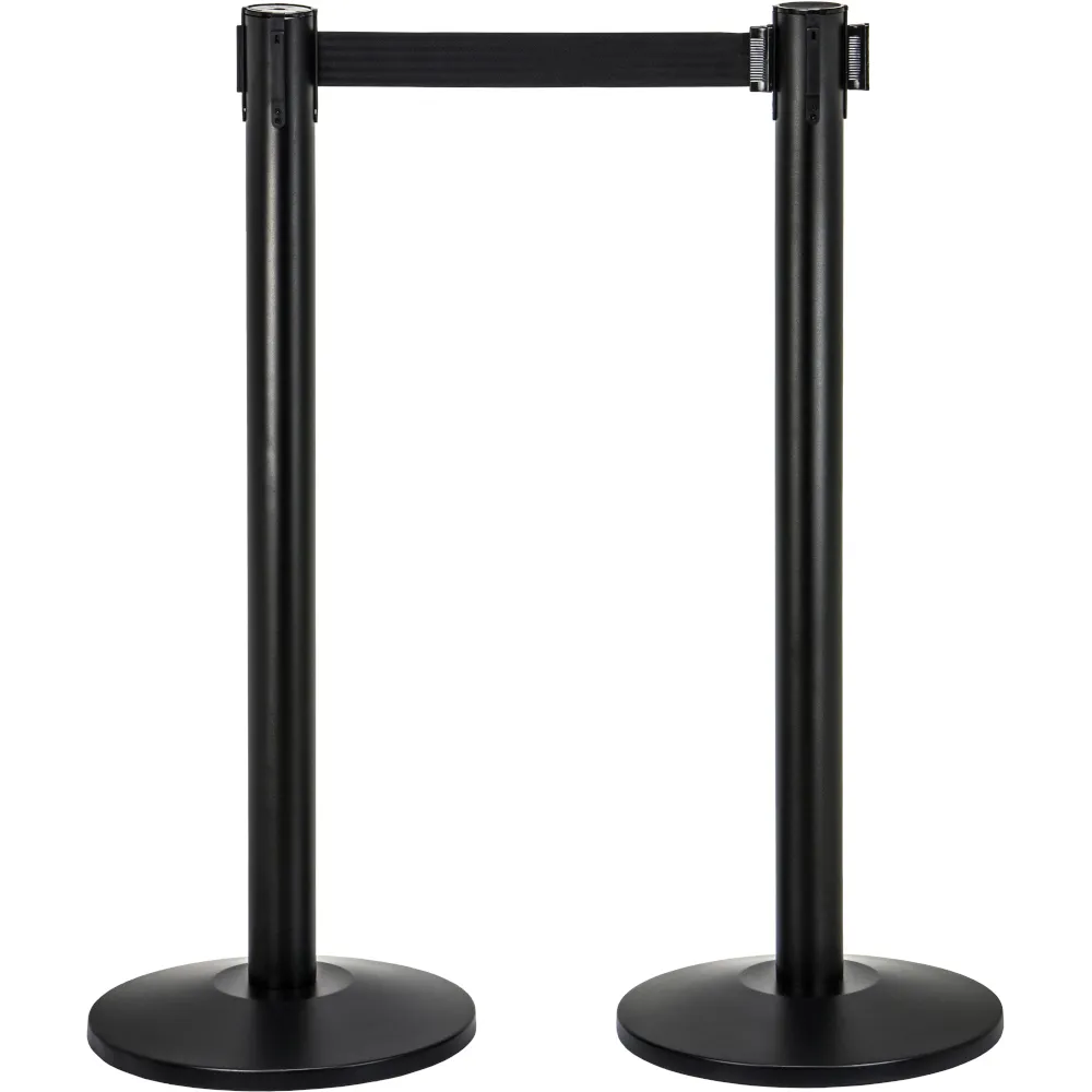 Poteaux balisage noirs sangle noire