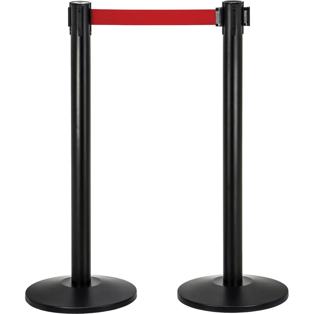 Poteaux Balisage Sangle Rouge Noir