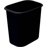 Corbeille plastique noire 14L résistante feu rectangulaire