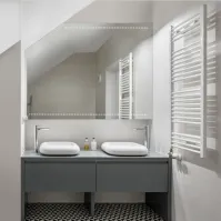 Miroir pour comble double ligne led pointillés fins sur mesure