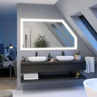 miroir lumineux mansardé