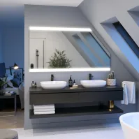 Miroir lumineux 2 bandes LED horizontale pour combles