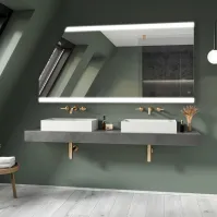 Miroir lumineux 2 bandes LED horizontale pour combles