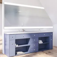 Miroir lumineux 2 bandes LED horizontale pour combles