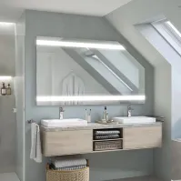 Miroir sur mesure sous comble 2 bandes lumineuses