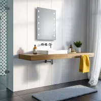 Miroir salle de bains rectangulaire triangle LED