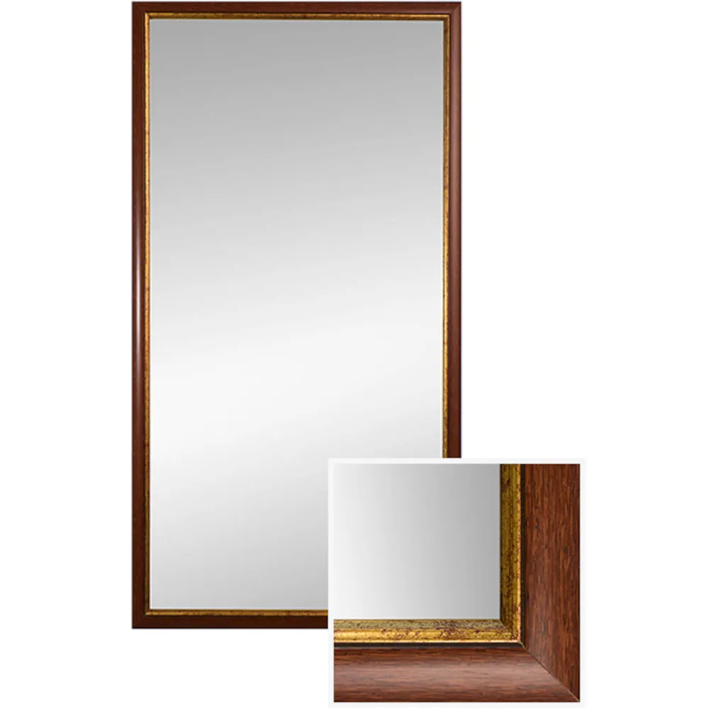 Miroir traditionnel cadre bois marron