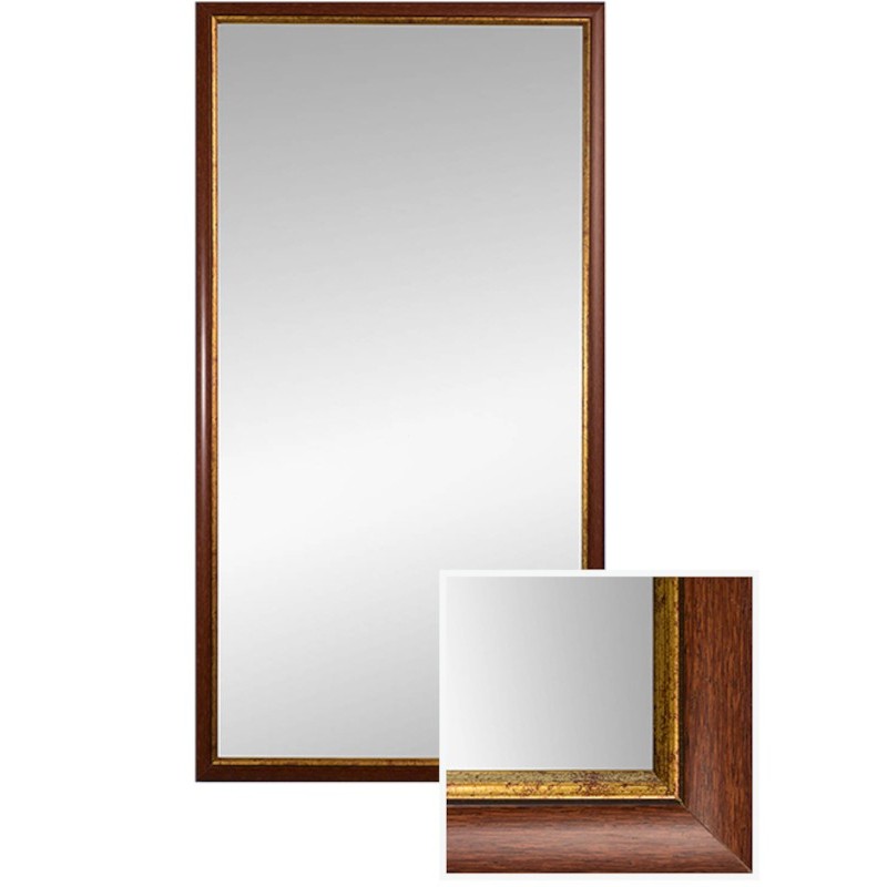 Miroir 50x70 cm rectangulaire, antibuée, cadre doré brossé, Châtelet
