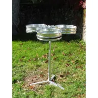 poteau triple flux support de sac-poubelle