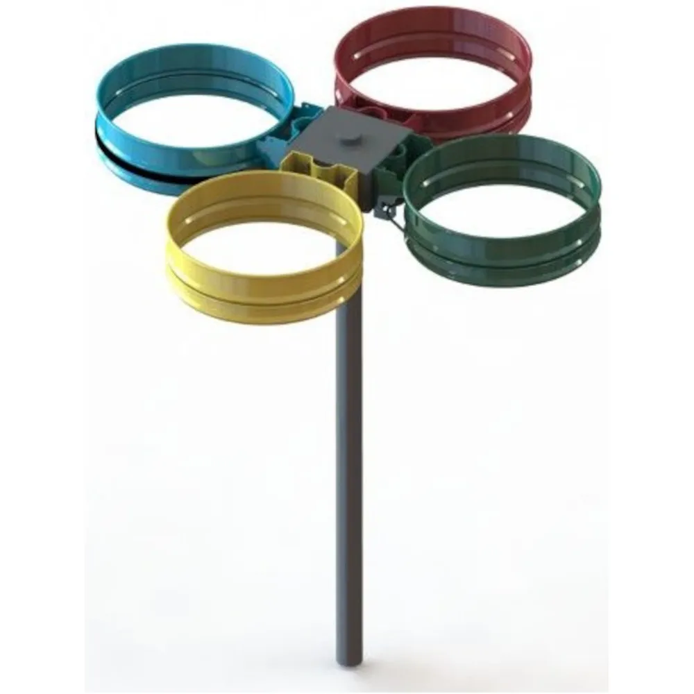 Poubelle couronne 4 flux