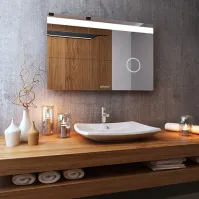 miroir led en partie haute