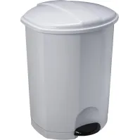 lot de 2 poubelles à pédale blanche contenance de 50 litres