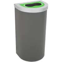 Corbeille Nice 95 litres couvercle recyclage bouteille et support de sac