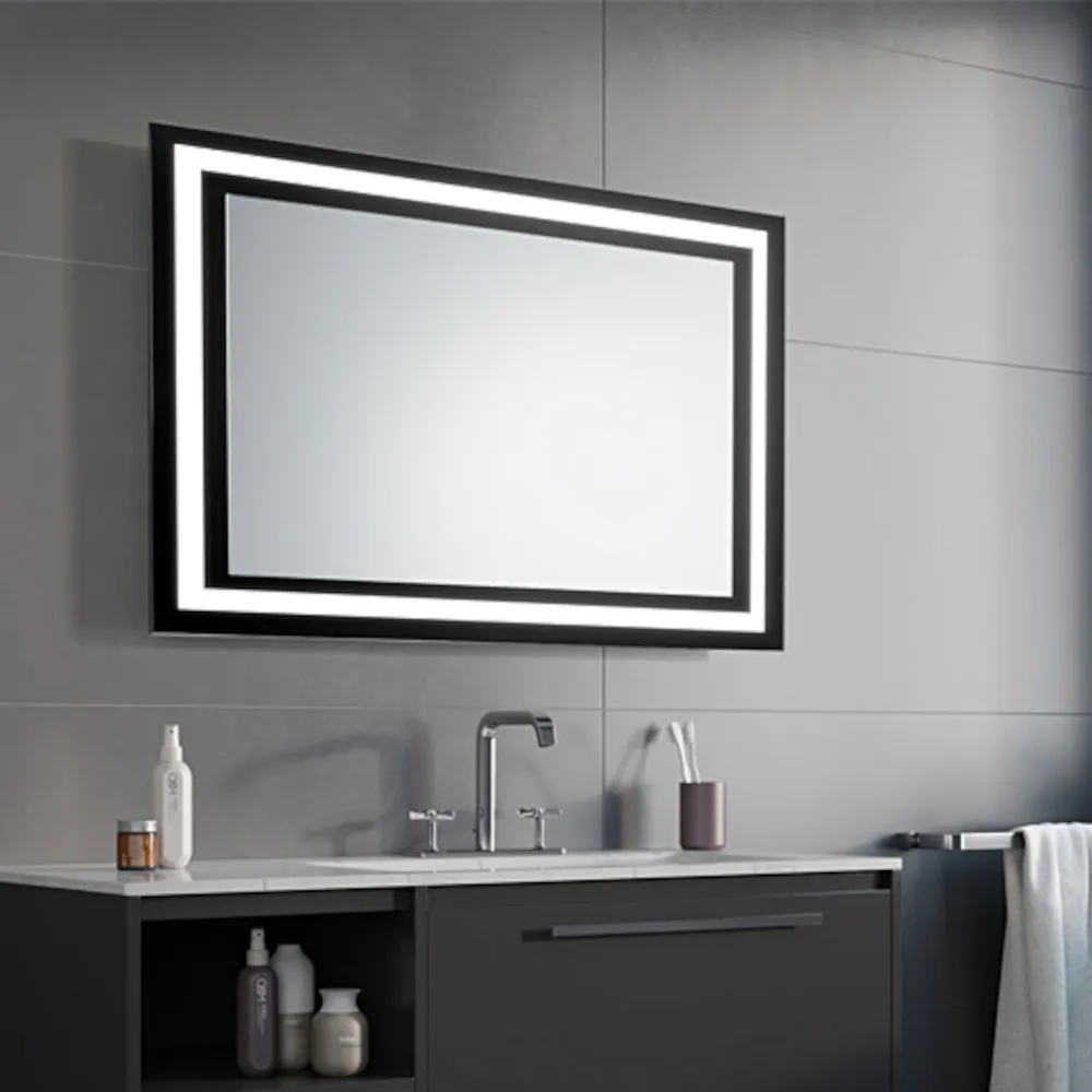 miroir verre teinté rouge